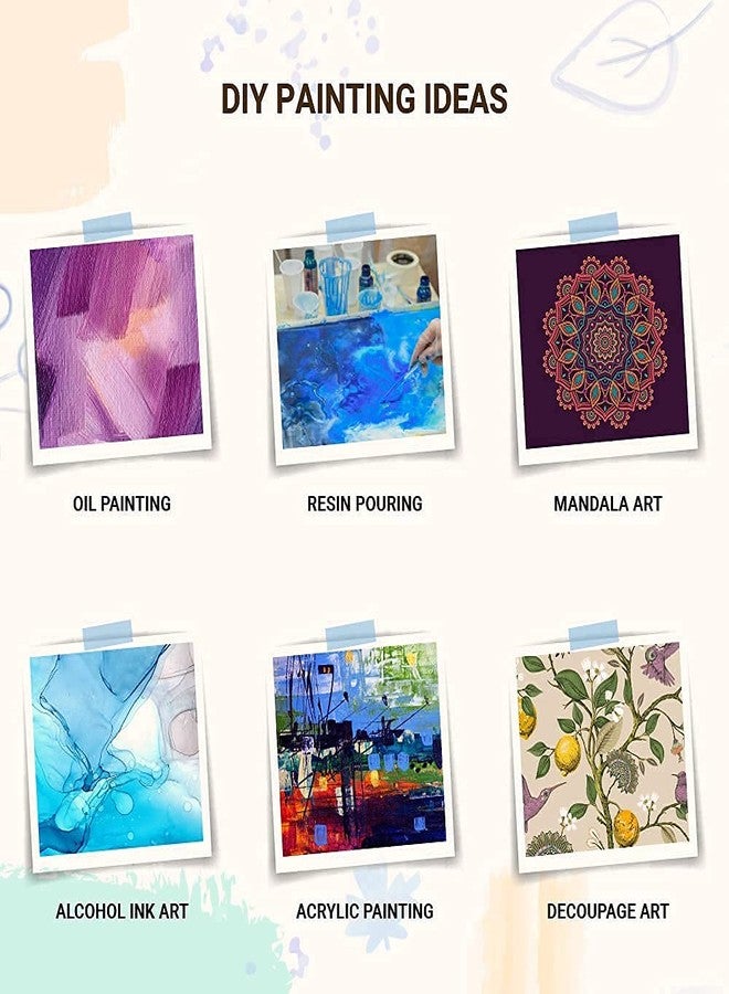 Asmi Collections مجموعة أسمي كوليكشنز من ألواح الخشب MDF المربعة المقطوعة لأعمال فنية يدوية، ورسم فني بالراتنج، مجموعة من 6 قطع (12 × 12 بوصة) - Image 4
